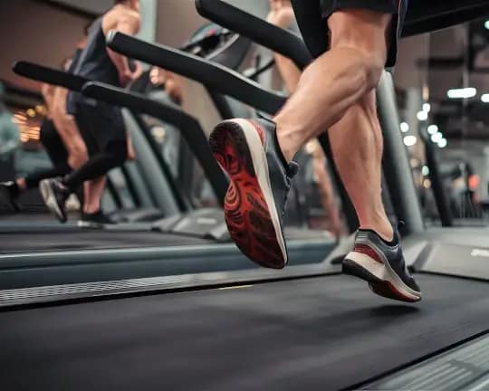 man is running treadmill