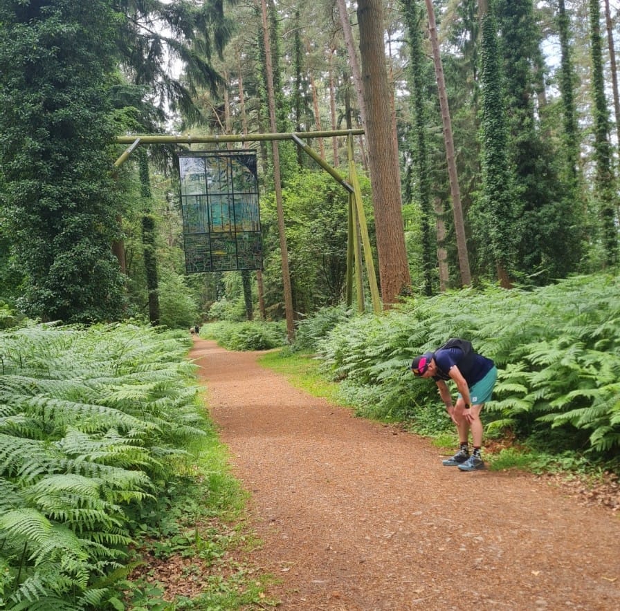 Runner bent over after run
