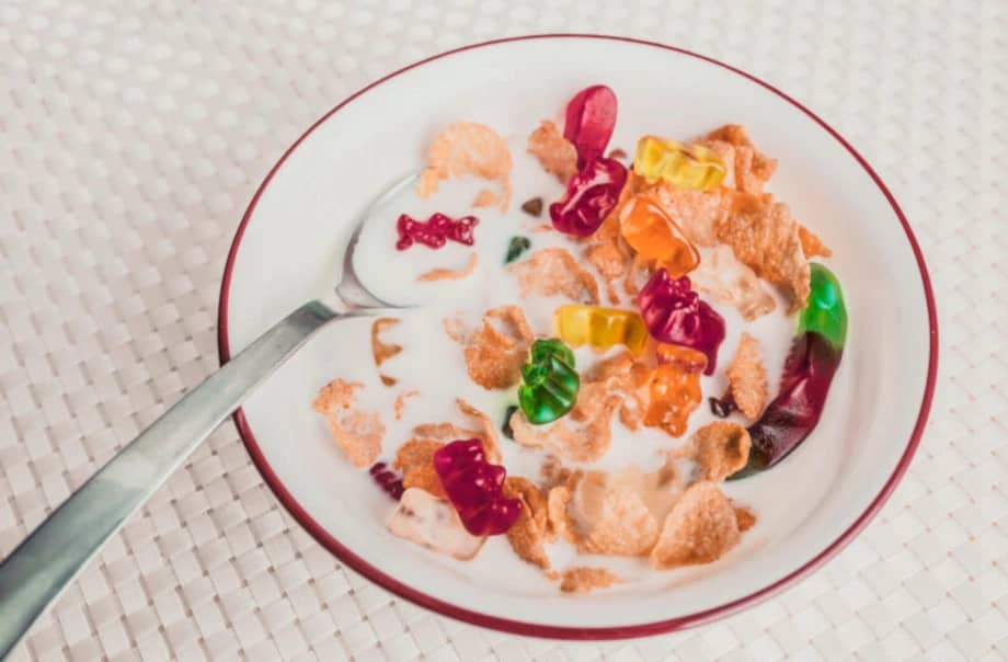 bowl of cereal and sweets